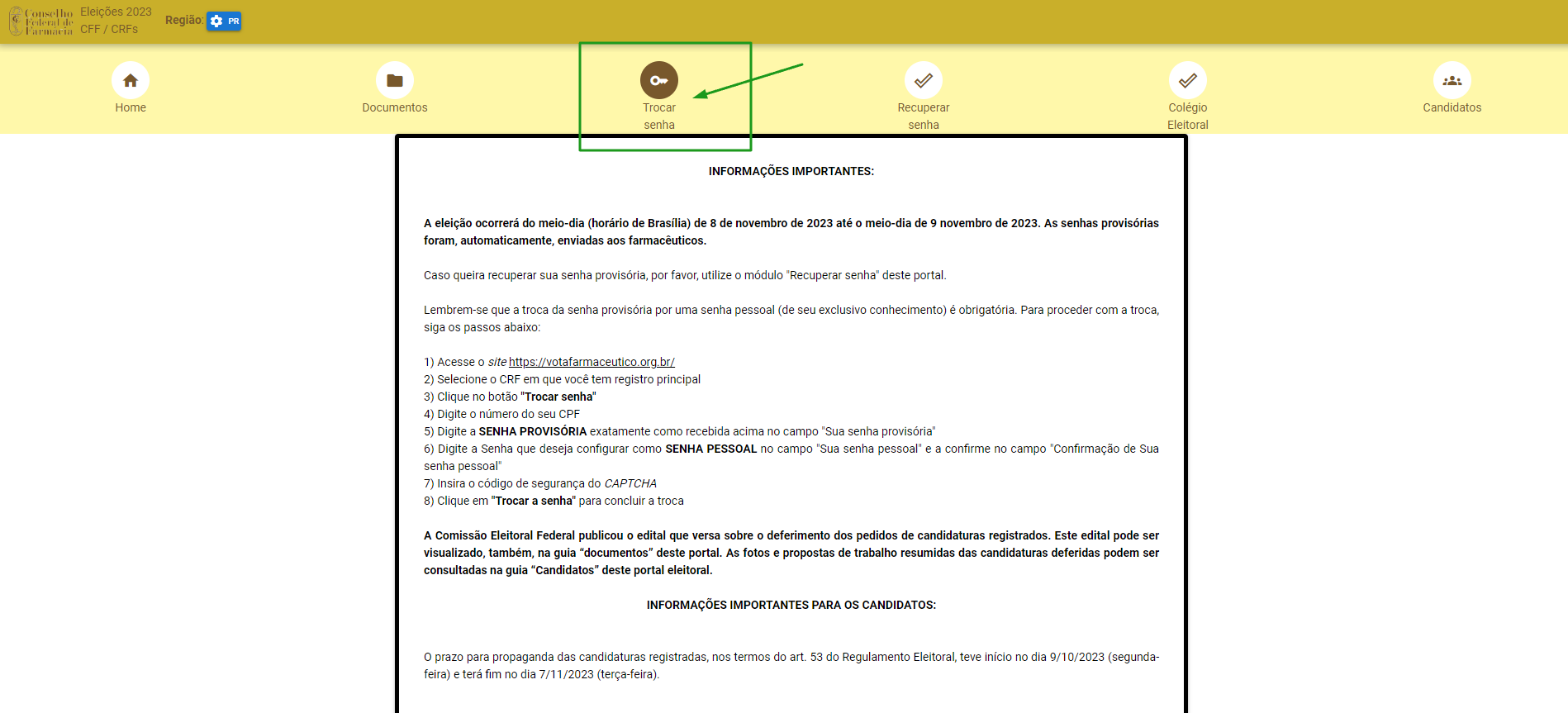 COMUNICADO OFICIAL DA COMISSÃO REGIONAL ELEITORAL SOBRE INCONSISTÊNCIAS NO  ENVIO DE SENHAS